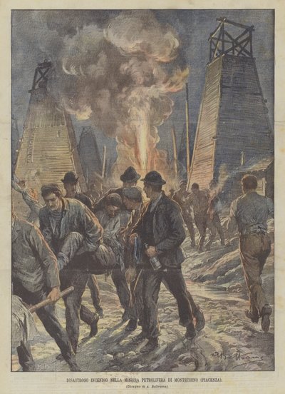 Verheerender Brand in der Ölmine von Montechino (Piacenza) von Achille Beltrame