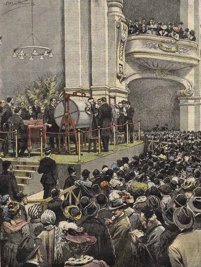 Ziehung der Mailänder Lotterie im Jahr 1907. Illustration von Achille Beltrame. von Achille Beltrame