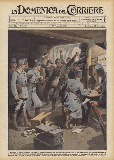 Während der Schlacht auf den Hochebenen von Achille Beltrame