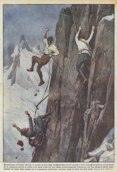 Aufregendes Abenteuer beim Aufstieg auf einen Gipfel des Mont Blanc von Achille Beltrame