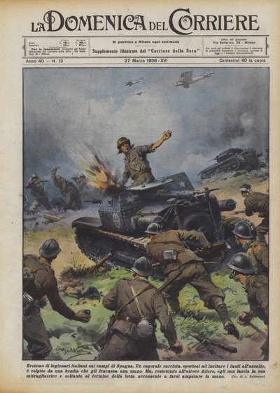 Heldentum italienischer Legionäre auf den Feldern Spaniens von Achille Beltrame