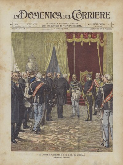 Die Neujahrswünsche an S. M. den König im Quirinal von Achille Beltrame