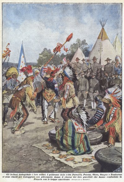 Die Indianer feiern ihre Heimkehrer von Achille Beltrame