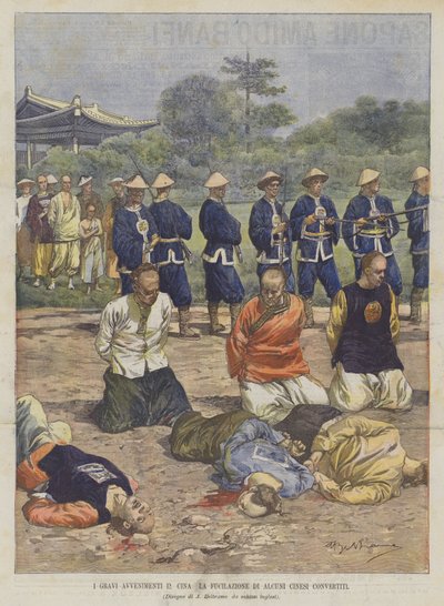 Die schweren Ereignisse in China, die Erschießung einiger konvertierter Chinesen von Achille Beltrame