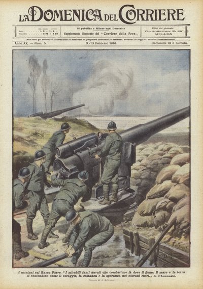 Die Matrosen am unteren Piave von Achille Beltrame