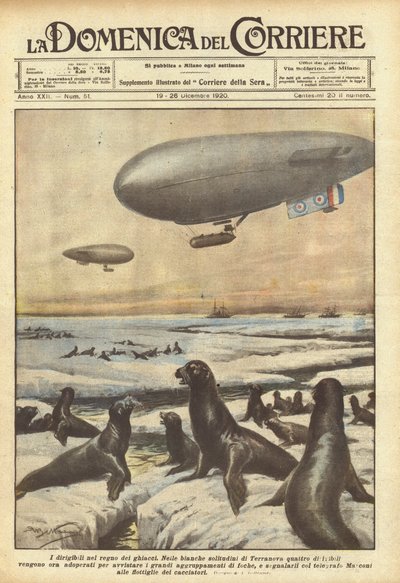 Die Luftschiffe im Reich des Eises von Achille Beltrame