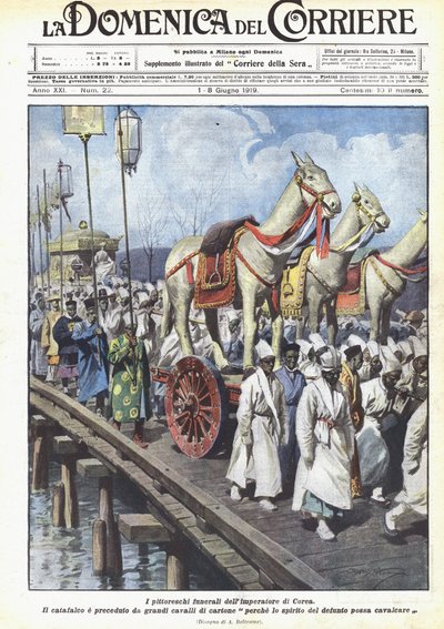 Die malerische Beerdigung des Kaisers von Korea von Achille Beltrame