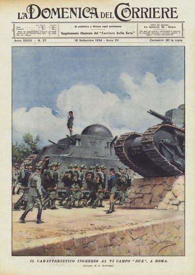 Der charakteristische Eingang zum VI. Campo Dux in Rom von Achille Beltrame