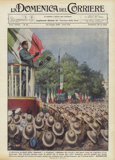 Die Rede an die Infanterie der Sabauda in Cagliari von Achille Beltrame
