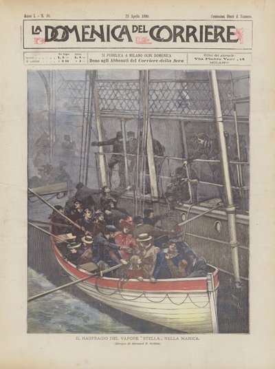 Das Schiffsunglück Der Dampfer Stella Im Ärmelkanal von Achille Beltrame