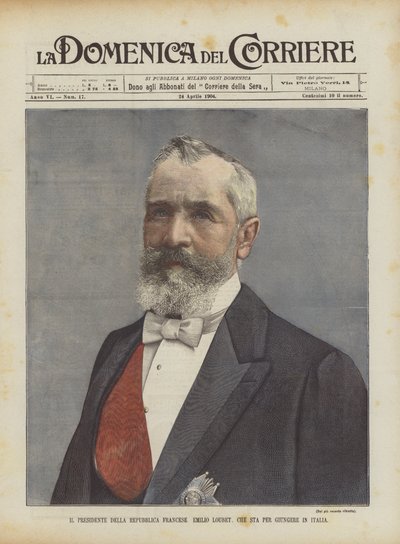 Der Präsident der Französischen Republik, Émile Loubet, der bald in Italien ankommen wird von Achille Beltrame