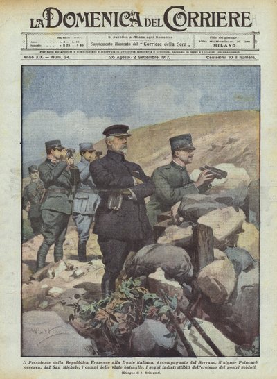 Der Präsident der Französischen Republik an der italienischen Front von Achille Beltrame