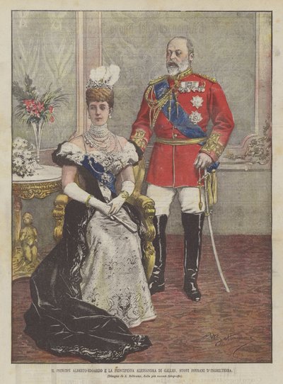 Prinz Albert Edward und Prinzessin Alexandra von Wales, die neuen Herrscher von England von Achille Beltrame