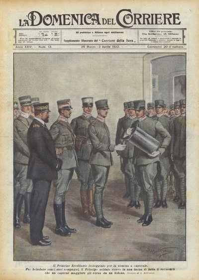 Der Kronprinz gefeiert für die Ernennung zum Korporal von Achille Beltrame