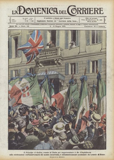 Der Prinz Von Wales, Der Nach Italien Kam, Um Den König Von England Bei Der Feier Zu Vertreten von Achille Beltrame