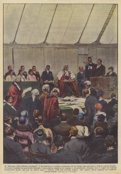 Der Prozess des ehelichen Glücks ist eine originelle und kuriose Zeremonie, die jedes Jahr stattfindet... von Achille Beltrame