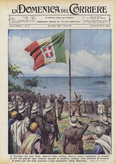 Die Trikolore am Tana-See von Achille Beltrame