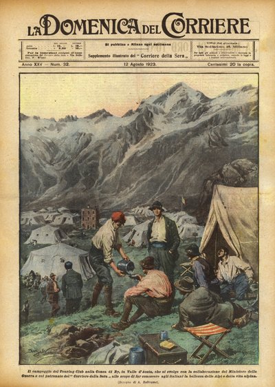 Das Camping des Touring Clubs in der Conca di By im Aostatal von Achille Beltrame
