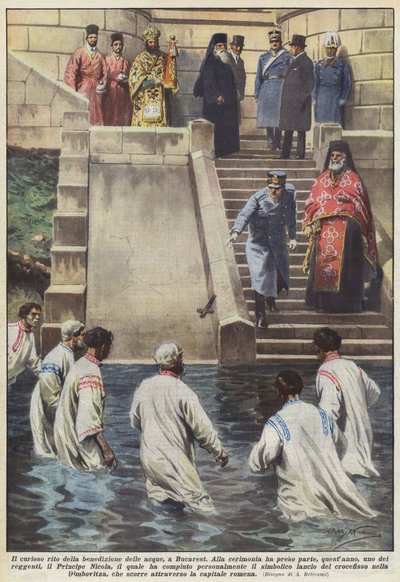 Das kuriose Ritual der Wasserweihe in Bukarest von Achille Beltrame