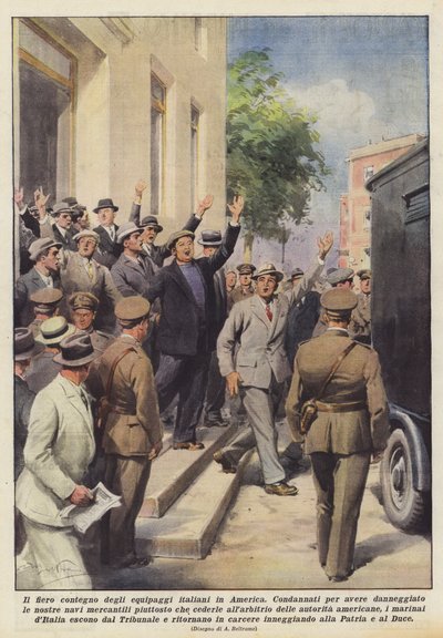 Das stolze Verhalten der italienischen Besatzungen in Amerika von Achille Beltrame