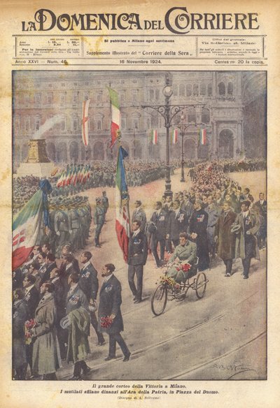 Der große Siegeszug in Mailand von Achille Beltrame