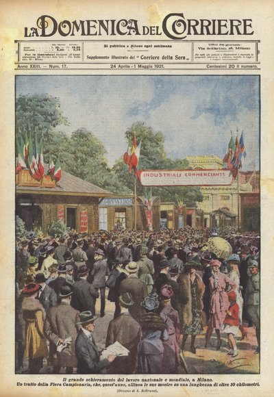 Die große Aufstellung der nationalen und weltweiten Arbeit in Mailand von Achille Beltrame