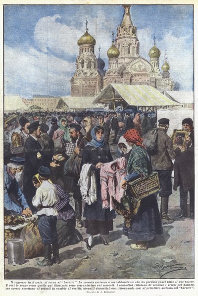Der Rückschritt in Russland, Rückkehr zum Tauschhandel von Achille Beltrame
