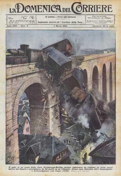 Der Sprung eines Zuges von Achille Beltrame