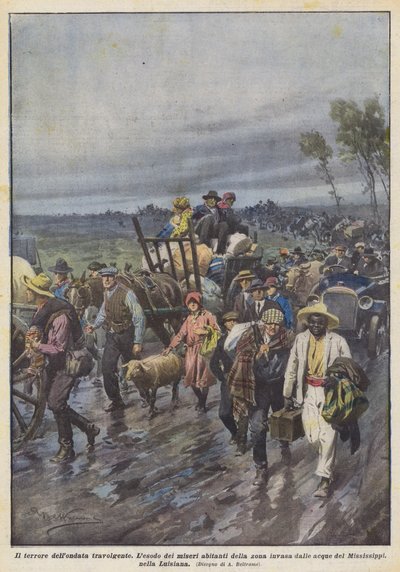 Der Schrecken der überwältigenden Welle von Achille Beltrame