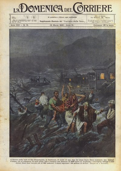 Der Schrecken im San Francisquito-Tal, Kalifornien von Achille Beltrame