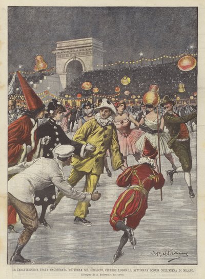 Das charakteristische nächtliche Maskenfest auf dem Eis, das letzte Woche in der Arena von Mailand stattfand von Achille Beltrame