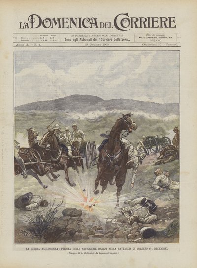 Der Anglo-Burenkrieg, Verlust der britischen Artillerie in der Schlacht von Colenso (14. Dezember) von Achille Beltrame