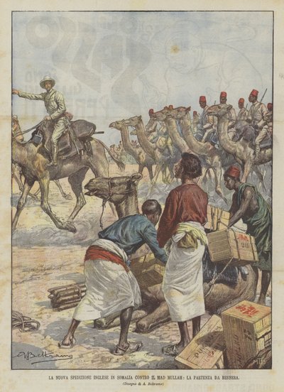 Die neue englische Expedition nach Somalia gegen den Mad Mullah, Abfahrt von Berbera von Achille Beltrame