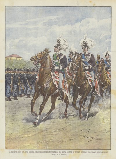 Die Vorstellung des Herzogs von Aosta bei der Garnison von Turin in seiner neuen Eigenschaft als Leutnant von Achille Beltrame