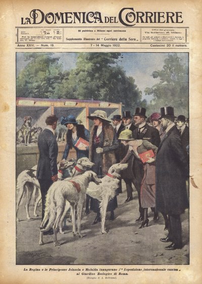 Die Königin und die Prinzessinnen Jolanda und Mafalda eröffnen die internationale Hundeausstellung von Achille Beltrame