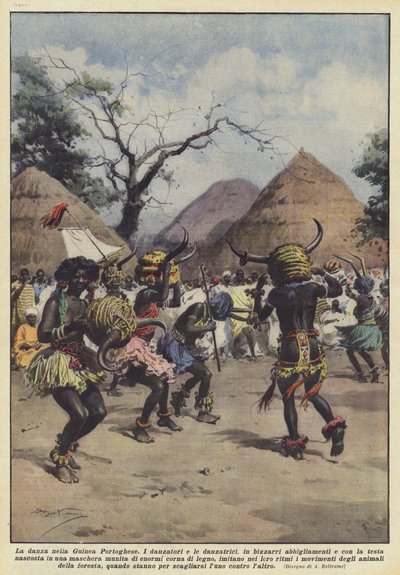 Der Tanz in Portugiesisch-Guinea von Achille Beltrame
