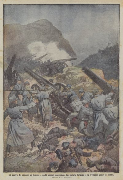 Ein Leutnant und wenige Männer erobern zwei bayerische Batterien und richten sie gegen den Feind von Achille Beltrame