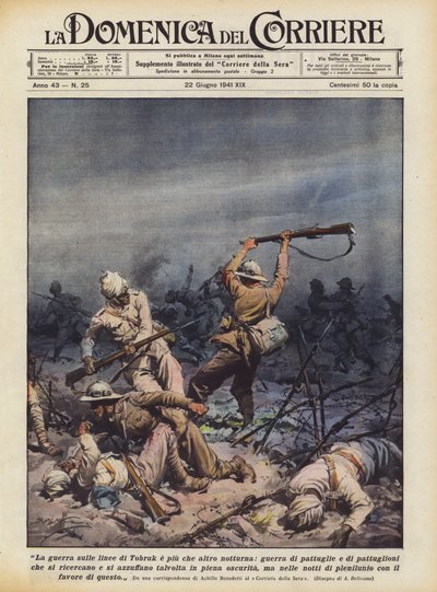 Der Krieg an den Linien von Tobruk ist hauptsächlich ein nächtlicher Krieg, ein Krieg der Patrouillen von Achille Beltrame