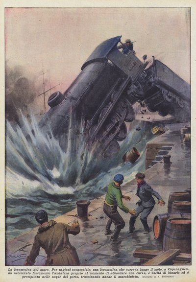 Die Lokomotive im Meer von Achille Beltrame