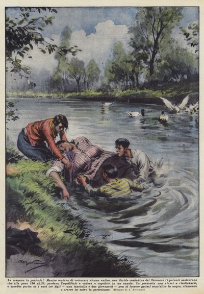 Die Mutter in Gefahr! von Achille Beltrame