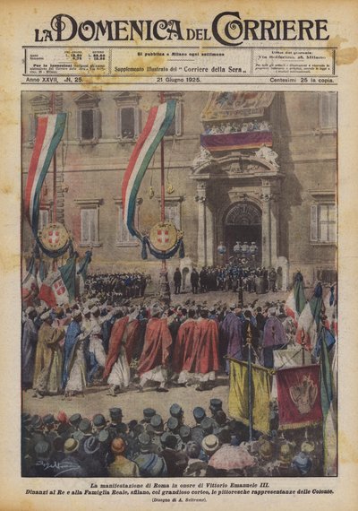 Die Manifestation in Rom zu Ehren von Vittorio Emanuele III von Achille Beltrame