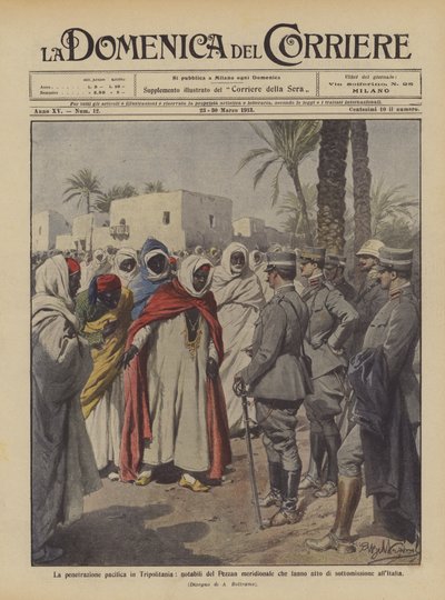 Der friedliche Einmarsch in Tripolitanien, Notabeln des südlichen Fezzan, die handeln von Achille Beltrame