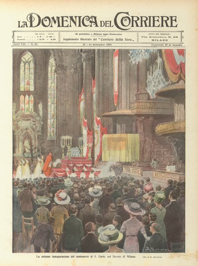 Die feierliche Eröffnung des hundertjährigen Jubiläums von S. Carlo im Dom von Mailand von Achille Beltrame