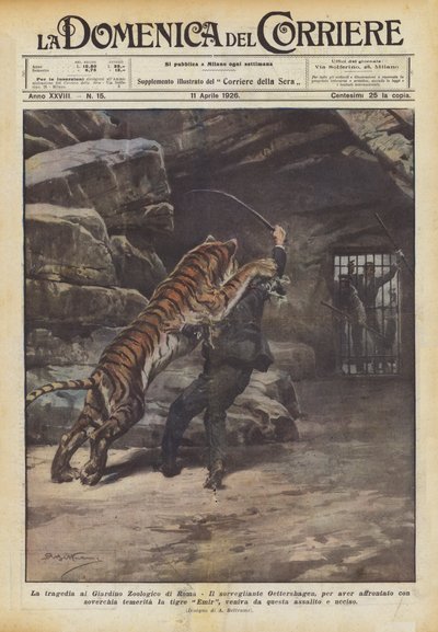 Die Tragödie im Zoologischen Garten von Rom von Achille Beltrame