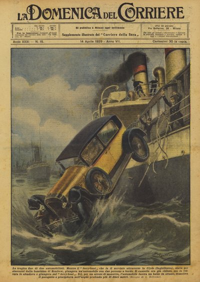 Das tragische Ende zweier Autofahrer von Achille Beltrame