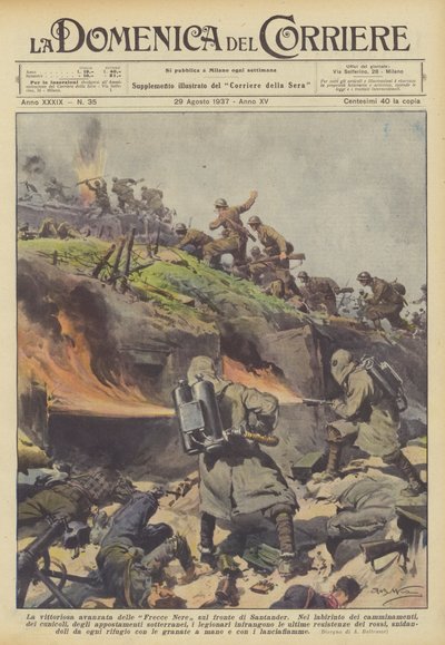 Der siegreiche Vormarsch der Schwarzen Pfeile an der Santander-Front von Achille Beltrame