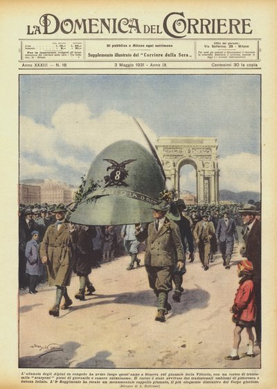 Das Treffen der entlassenen Alpini fand dieses Jahr in Genua auf dem Siegesplatz statt von Achille Beltrame