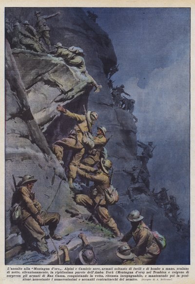 Der Angriff auf den Goldenen Berg von Achille Beltrame