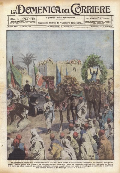 Der triumphale Empfang des Kronprinzen in Libyen von Achille Beltrame