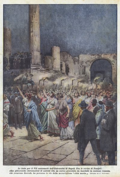 Die Feierlichkeiten zum VII. Jahrhundert der Universität Neapel von Achille Beltrame